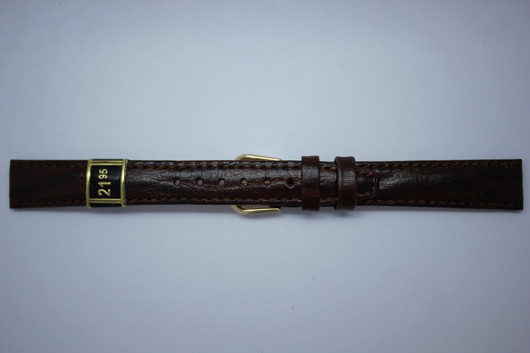 14mm Faustina Grain Stitched Leather - Brown