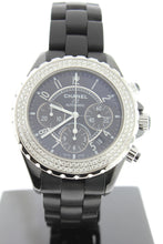 Load image into Gallery viewer, Chanel J-12 41mm Chronograph Automatic Black Ceramic Diamond Bezel H1009 - Arnik Jewellers
