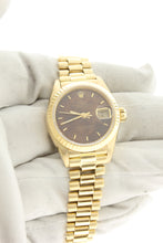 Load image into Gallery viewer, Rolex Ladies President Solid 18K Yellow Gold Wood Dial 69178 26mm - Arnik Jewellers
