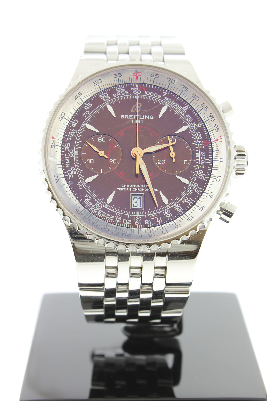 Breitling Montbrillant Legende Automatic Chronograph A23340 Rare Bronze Dial 47mm - Arnik Jewellers