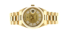 Load image into Gallery viewer, Rolex Day Date President 18K Yellow Gold Champagne Triple Diamond String Dial 18238 - Arnik Jewellers
