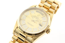 Load image into Gallery viewer, Rolex Day Date President 18K Yellow Gold Champagne Triple Diamond String Dial 18238 - Arnik Jewellers
