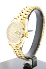 Load image into Gallery viewer, Rolex Ladies President Solid 18K Yellow Gold Champagne String Diamond Rubies Dial 69178 26mm - Arnik Jewellers
