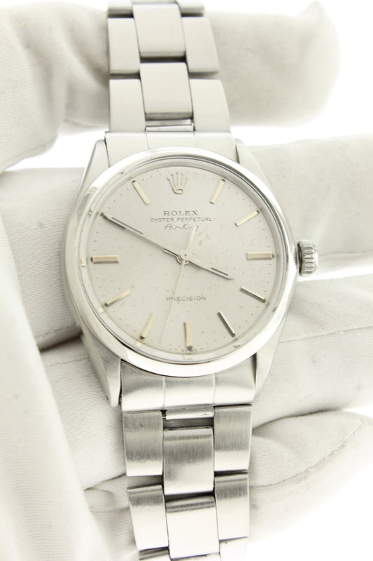 Rolex Air King Precision Oyster Perpetual Stainless Steel Silver Dial 34mm 5500 - Arnik Jewellers