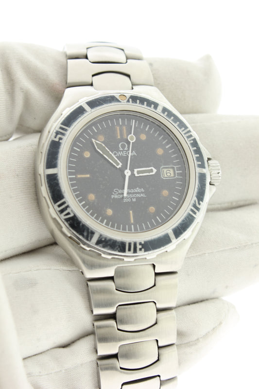 Omega Seamaster 200m Black Quartz Stainless Steel 38mm 396.1062 - Arnik Jewellers