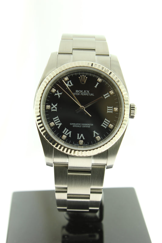 Rolex Oyster Perpetual 36mm Stainless Steel Diamond Dial 116034 - Arnik Jewellers