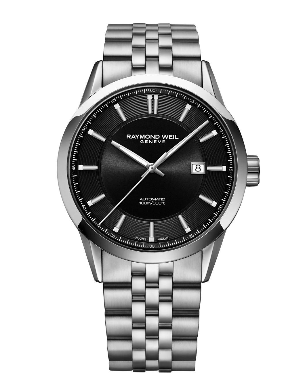 Raymond Weil Freelancer Automatic Classic Stainless Steel Watch 42mm Black Dial 2731-ST-20001 - Arnik Jewellers