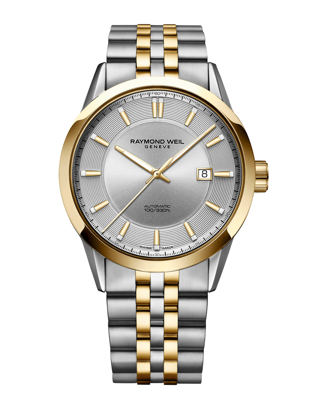 Raymond Weil Freelancer Automatic Classic Two-Tone Yellow Gold Watch 42mm Silver Dial 2731-STP-65001 - Arnik Jewellers