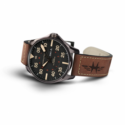 Hamilton KHAKI AVIATION PILOT DAY DATE AUTO 46mm H64705531 - Arnik Jewellers