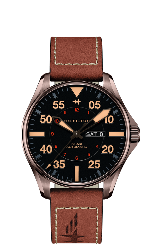 Hamilton KHAKI AVIATION PILOT DAY DATE AUTO 46mm H64705531 - Arnik Jewellers