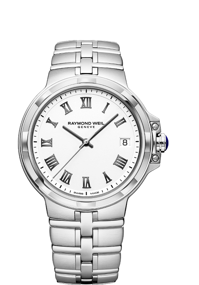 Raymond Weil Parsifal Men's Quartz Classic Silver White Dial 41mm 5580-ST-00300 - Arnik Jewellers