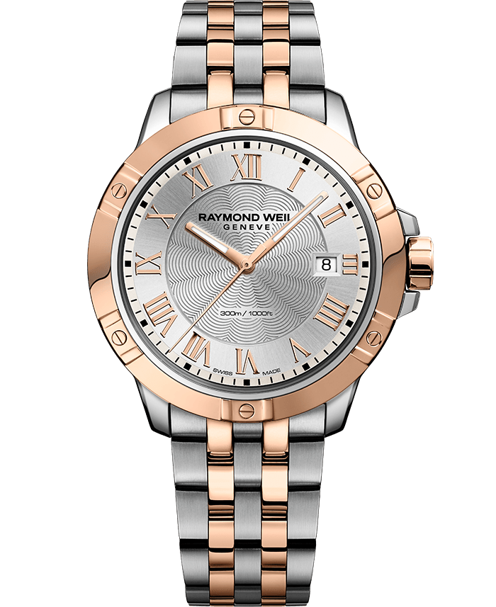 Raymond Weil Mens Tango Two Tone Rose Gold & Stainless Steel Silver Dial 8160-SP5-00658 Watch - Arnik Jewellers